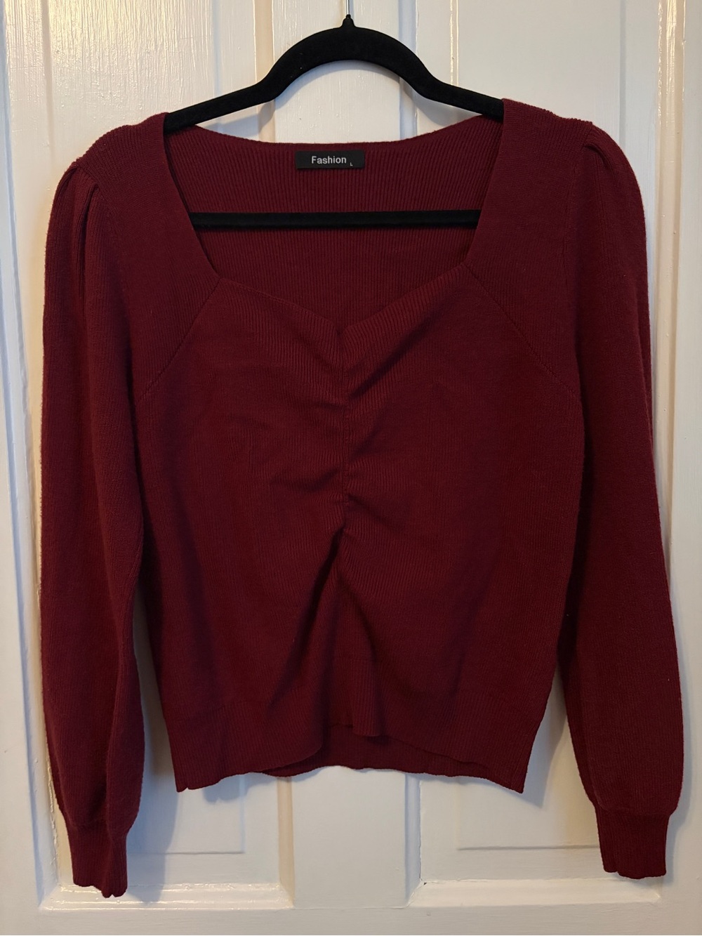 NWOT Burgundy Ruched Sweater